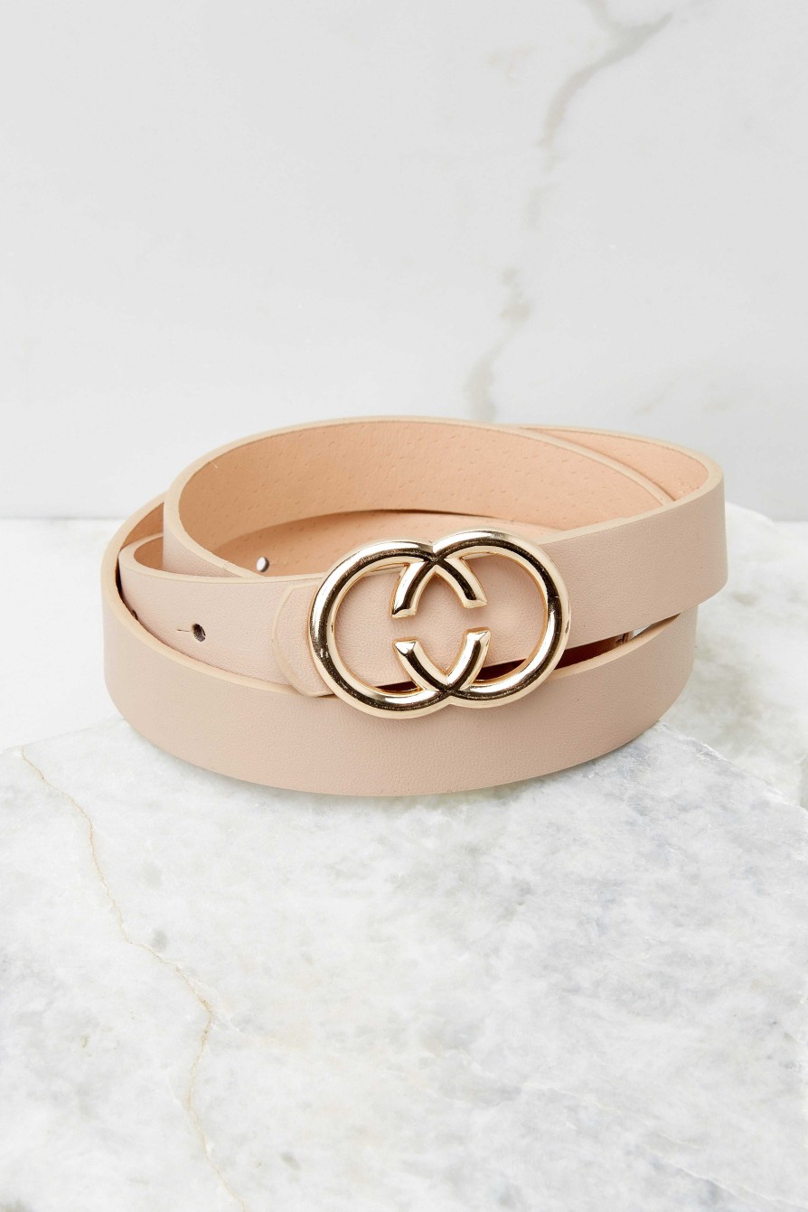 Accessories Red Dress Belts | Time To Go Belt Beige