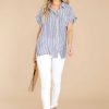 Clothing Red Dress Blouses & Shirts | New Classic Stripe Top Blue