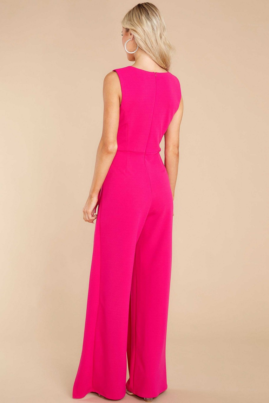 Clothing Red Dress Jumpsuits | When We'Re Together Jumpsuit Magenta