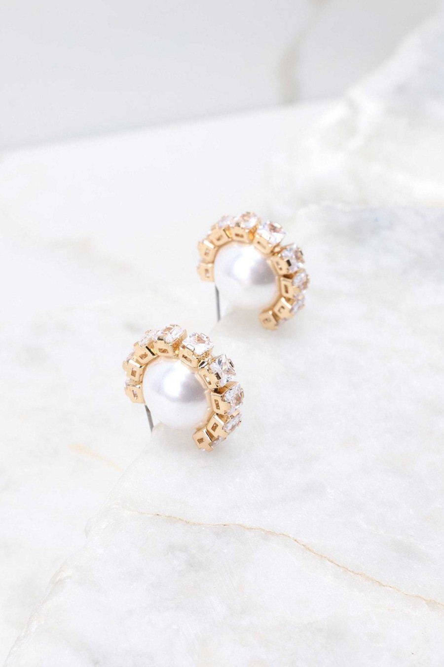 Jewelry Red Dress | Time Goes On Pearl Earrings Gold