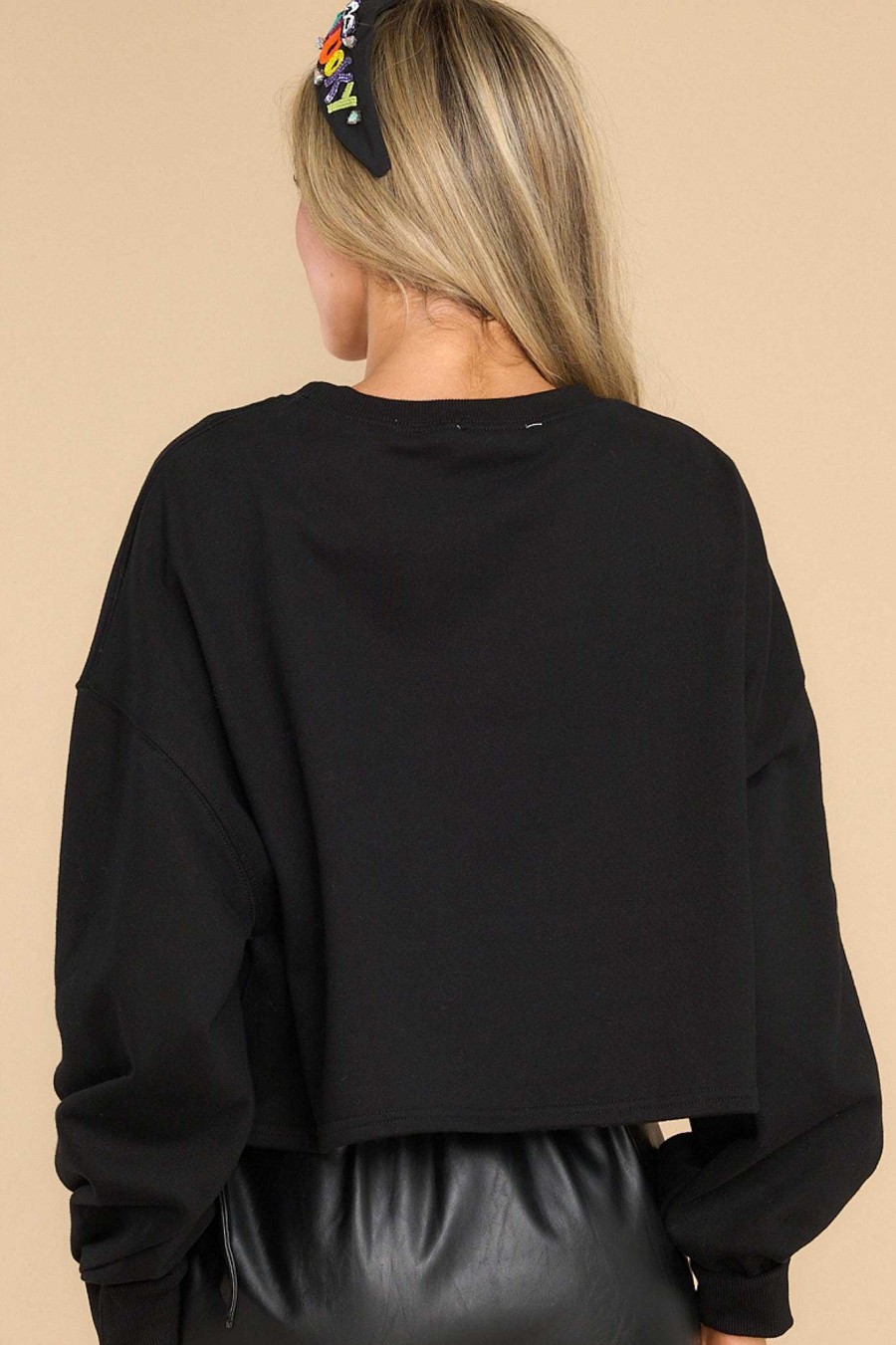 Clothing Red Dress Casual Tops | Dance Into The Night Sweater Black