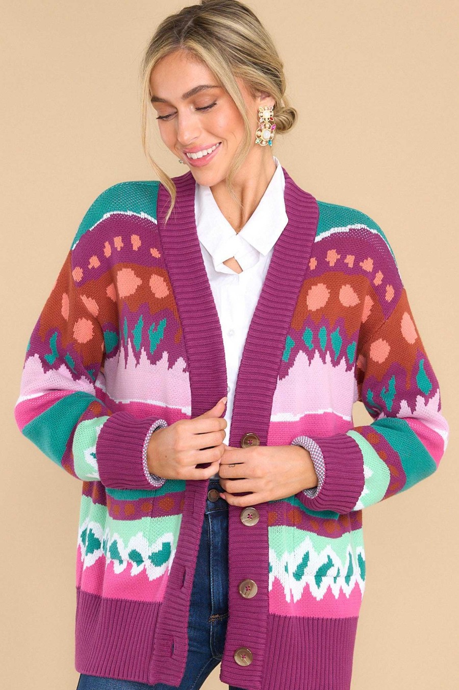 Clothing Alivia Cardigans | The Marie Print Cardigan Multi