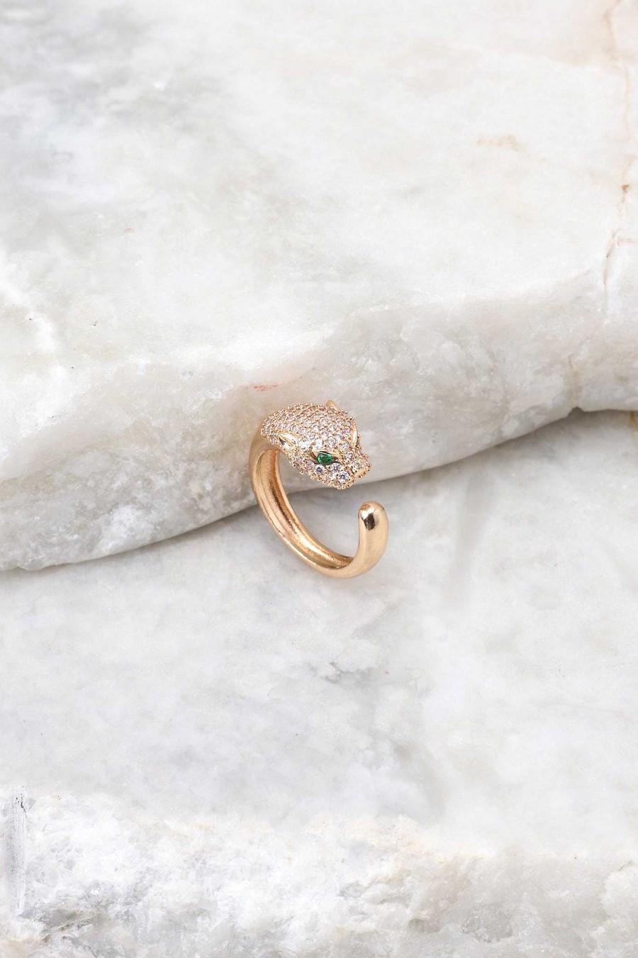 Jewelry Red Dress | Just A Bite Rhinestone Ring Gold