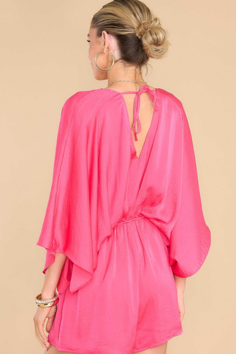 Clothing Red Dress Rompers | All Things Nice Hot Pink Romper Fuchsia