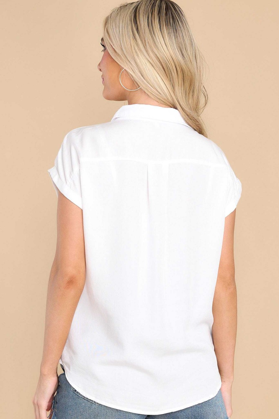 Clothing Red Dress Casual Tops | Comfy Essence Top White
