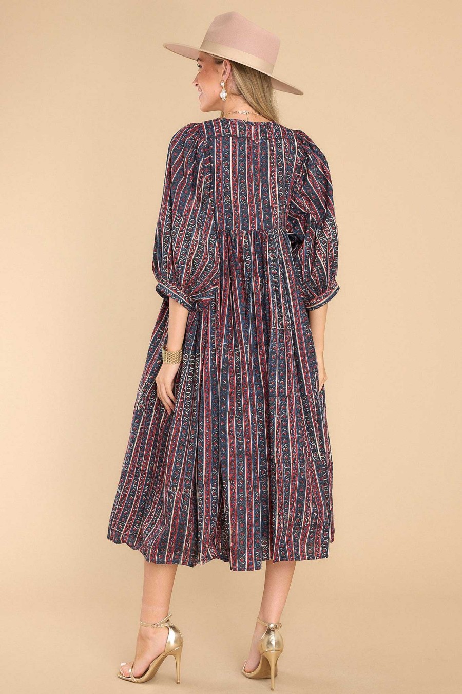 Clothing Victoria Dunn Midi Dresses | Clover Amber Maxi Dress Navy