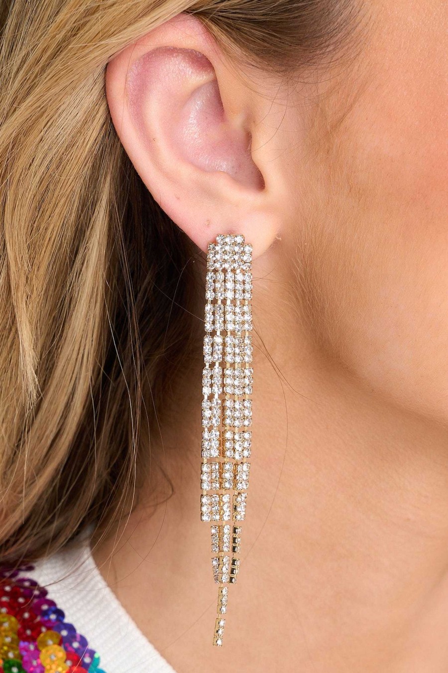 Jewelry Red Dress | Over The Drama Earrings Gold