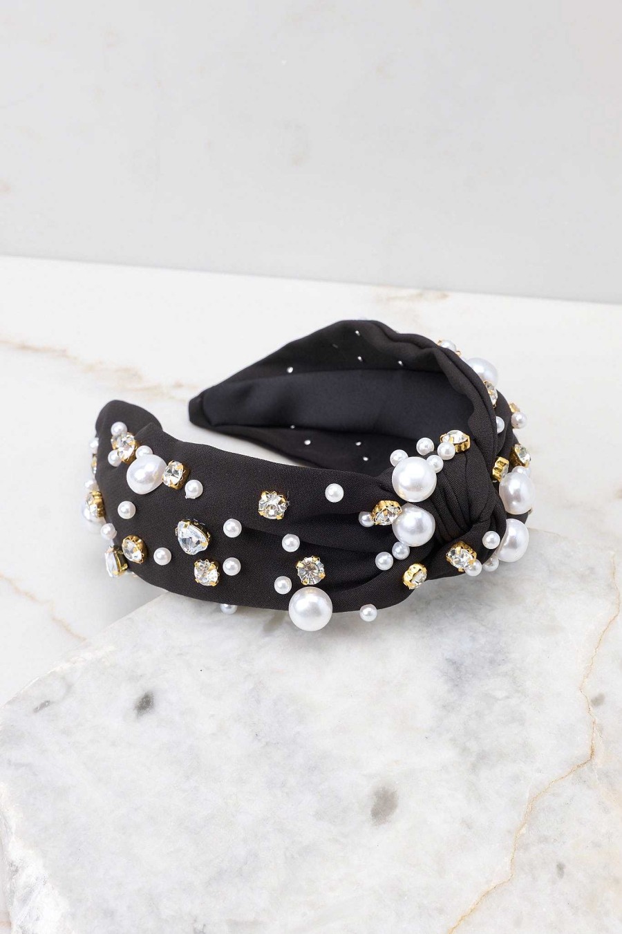 Accessories Red Dress Hair Accessories | Sweet Feelings Bejeweled Headband Black