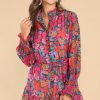 Clothing Red Dress Mini Dresses | Give Me Some Hope Multi Floral Print Dress Red