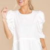Clothing Red Dress Blouses & Shirts | Catch My Breath Top White