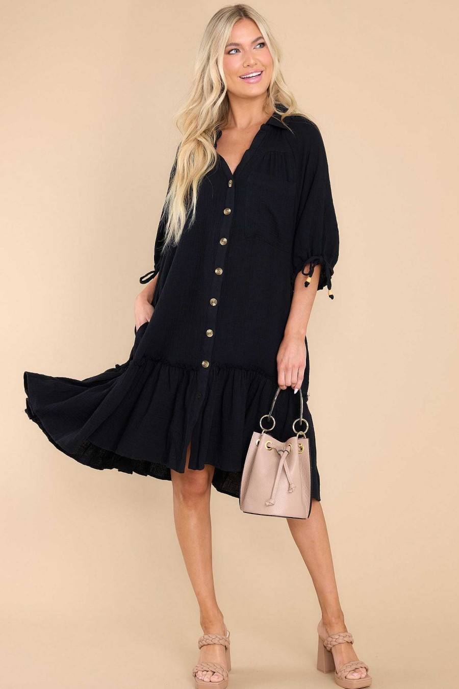 Clothing Red Dress Midi Dresses | Fairytale Song Midi Dress Black