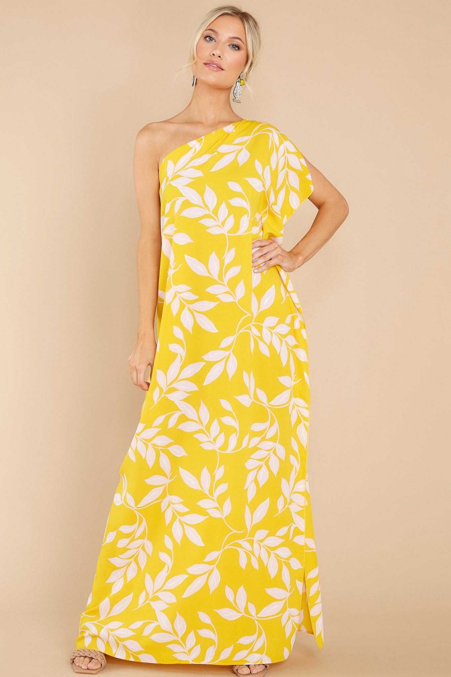 Clothing Red Dress Maxi Dresses | Palm Spring Paradise Yellow Print Maxi Dress Palmspring Yellow