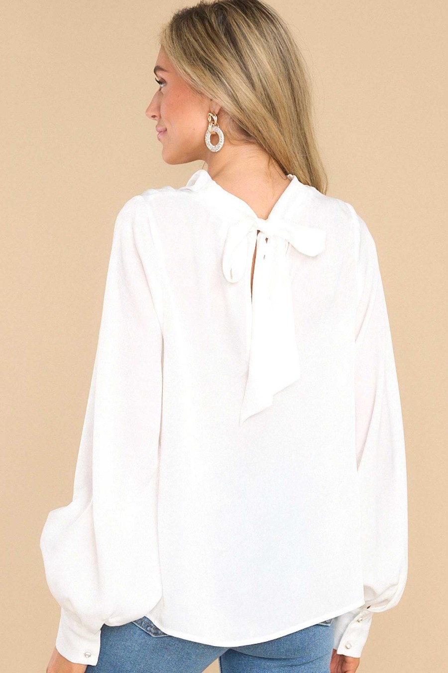 Clothing Aura Blouses & Shirts | It'S My Moment Cowl Neck Top White