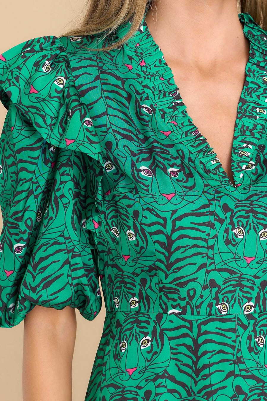 Clothing Alden Adair Midi Dresses | Bianca Party Animal Dress Emerald