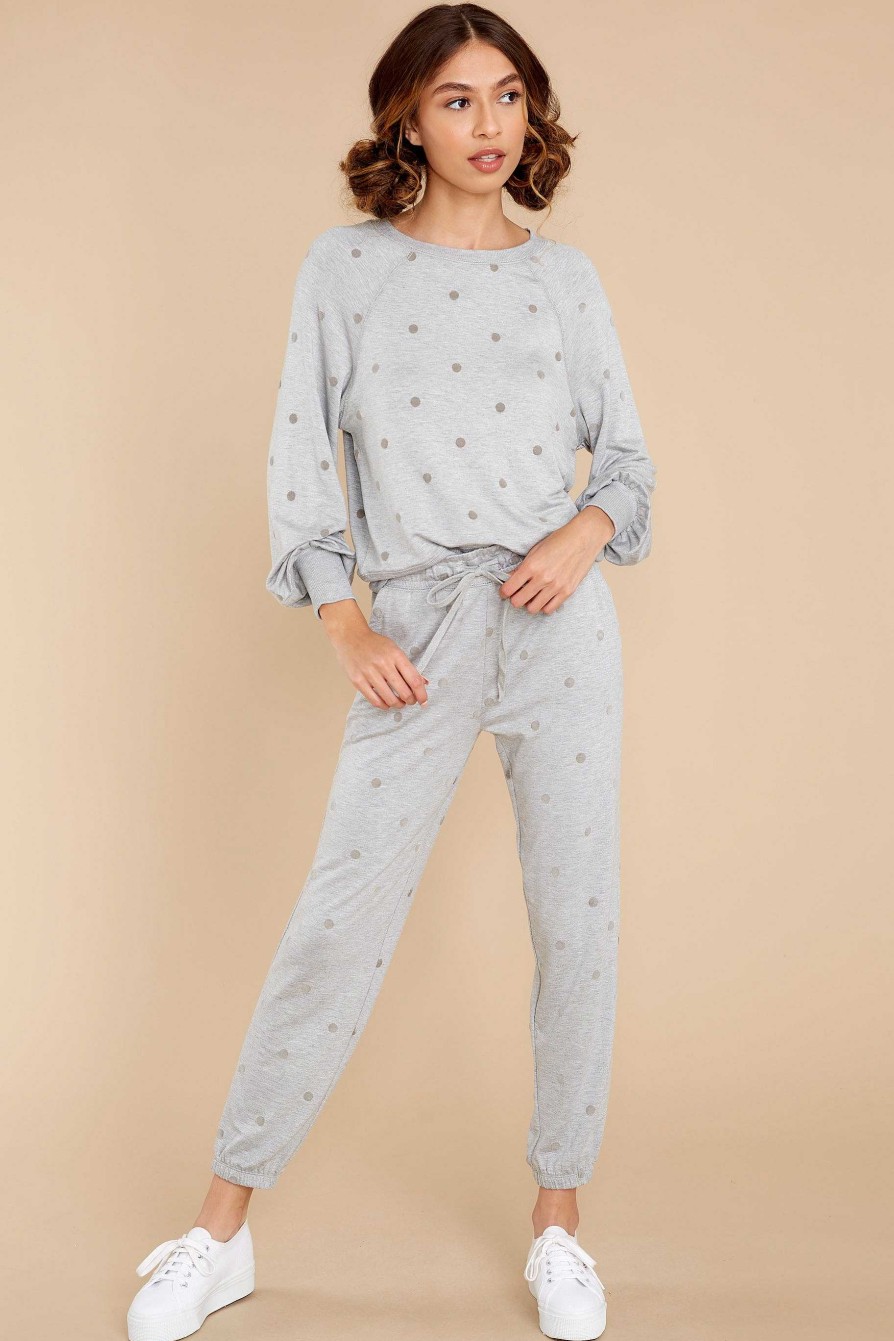 Clothing Z Supply Sweaters | Brook Dot Pullover Heather Grey