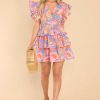 Clothing Red Dress Mini Dresses | For The Thrill Floral Print Dress Blue