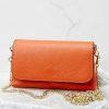 Accessories German Fuentes Clutches & Pouches | Little Lady Leather Bag Orange