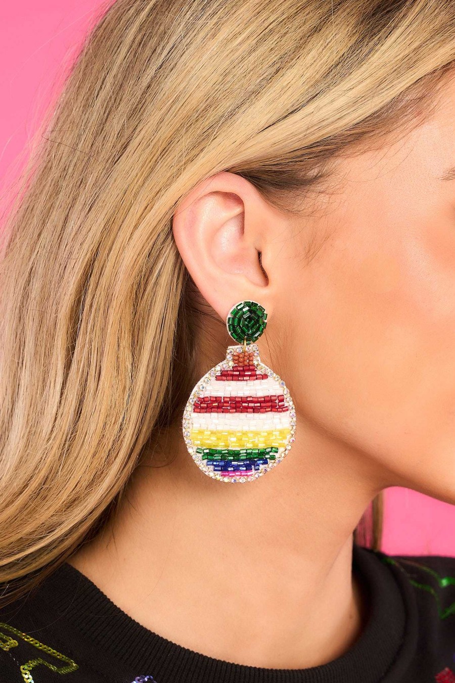 Jewelry Red Dress | Joyous Voices Multi Beaded Earrings Green