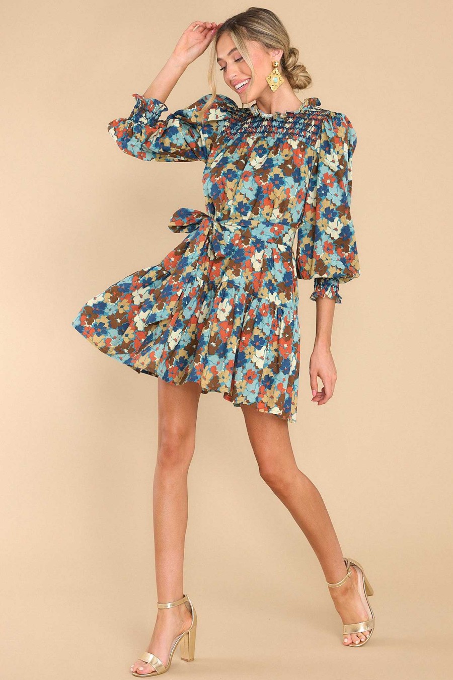 Clothing Olivia James The Label Mini Dresses | Lucy Fleur Multi Dress Navy