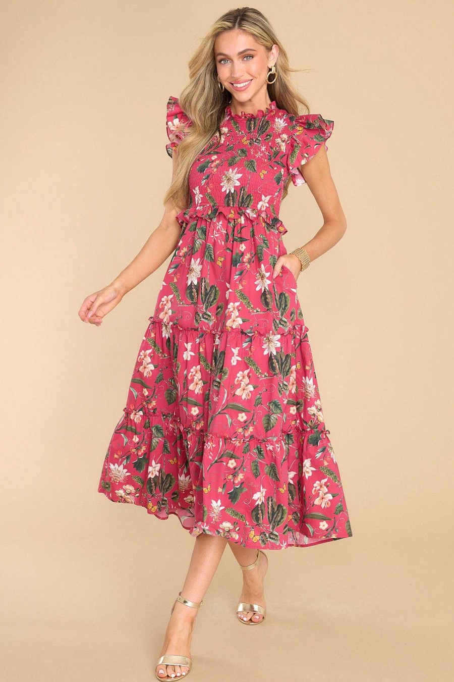 Clothing Olivia James The Label Maxi Dresses | Lila Exotica Rouge Maxi Dress Berry