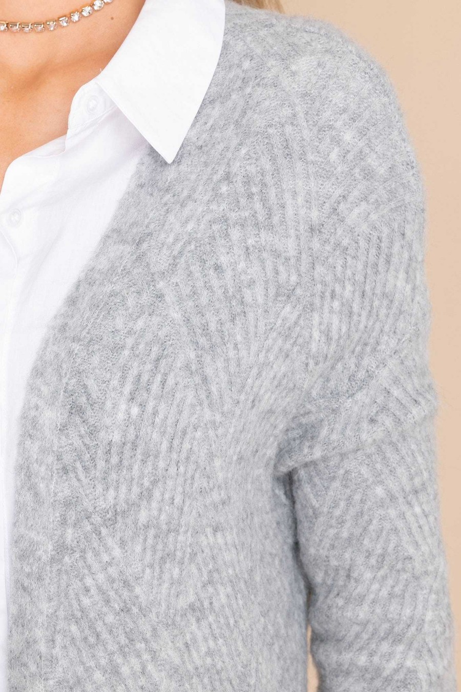 Clothing Red Dress Casual Tops | One Last Moment Cardigan Grey