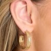 Jewelry Red Dress | On It Goes Hoop Earrings Gold
