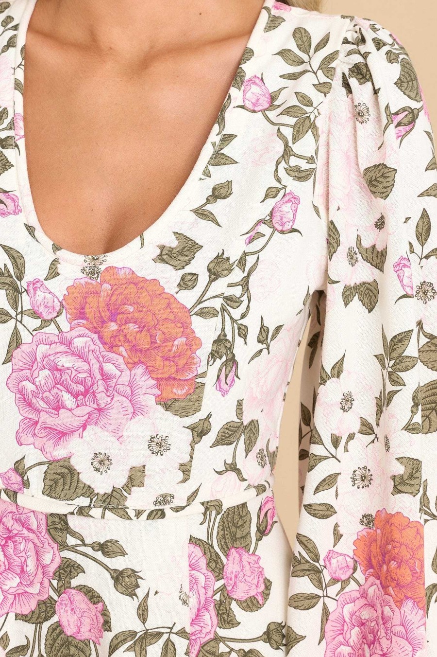 Clothing Aura Maxi Dresses | Real Change Floral Maxi Dress Ivory