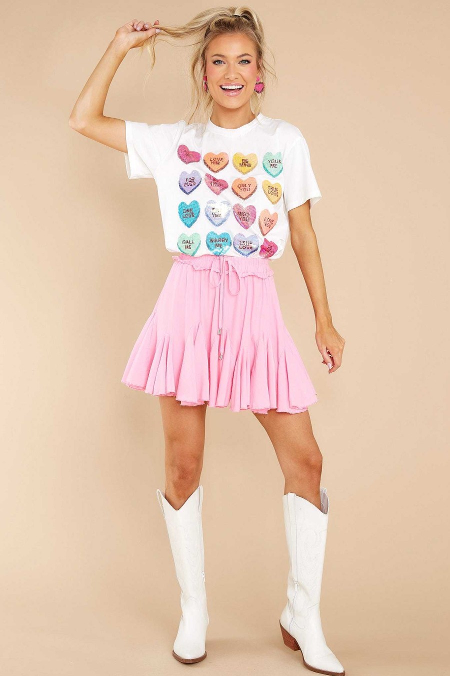 Clothing Red Dress Skirts | So Obsessed Skort Pastel Pink