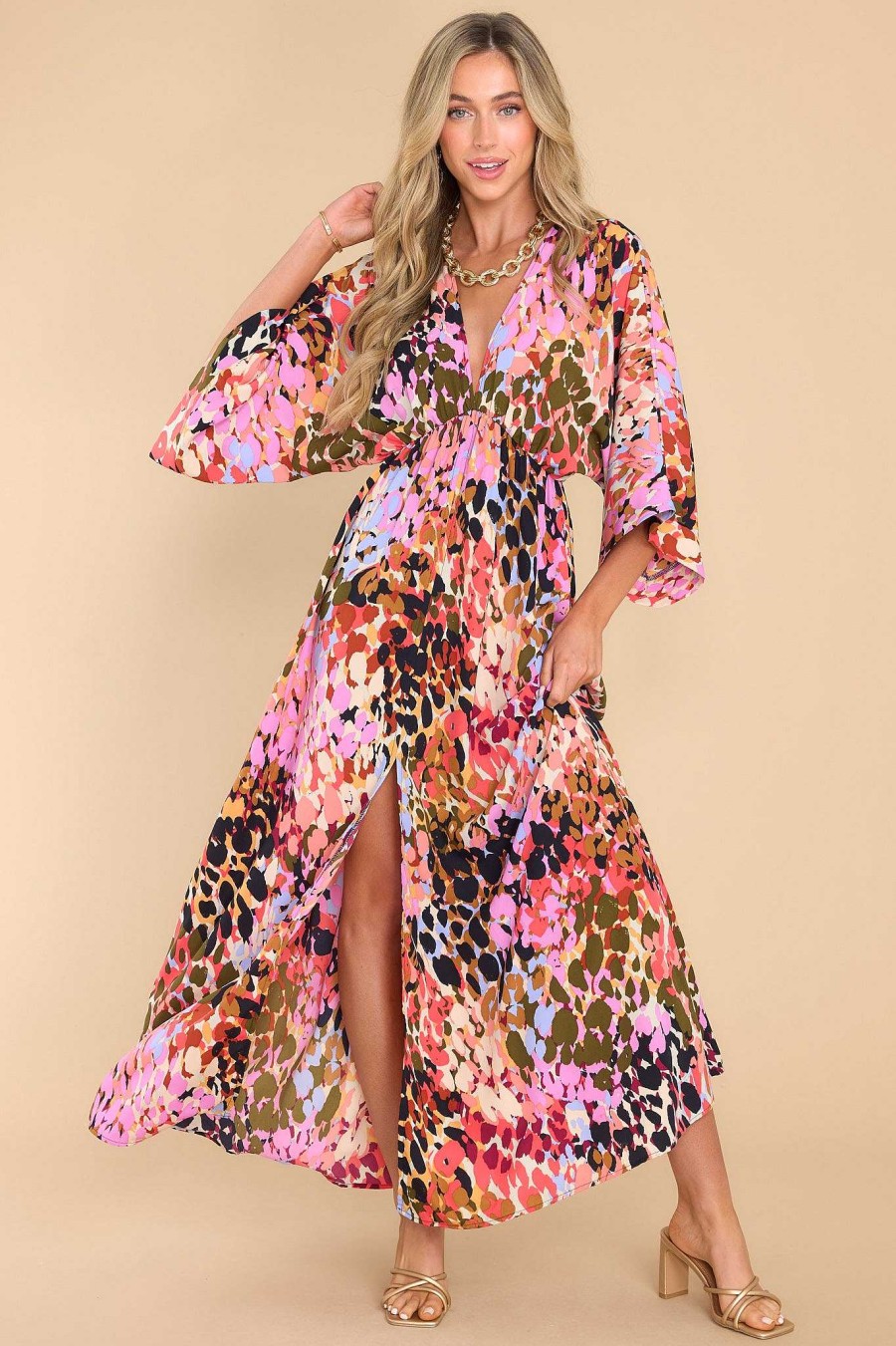 Clothing Red Dress Maxi Dresses | Into The Action Print Dress Multi