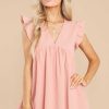 Clothing Red Dress Rompers | Call Me Angel Blush Romper Dress Pink