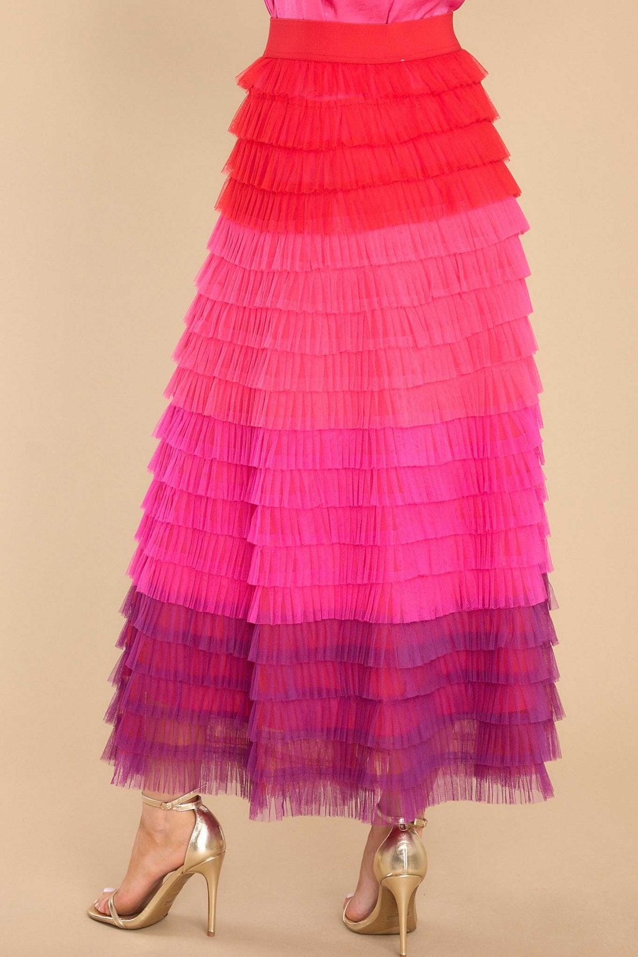 Clothing Aura Skirts | Break Down Walls Maxi Skirt Hot Pink