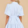 Clothing Aura Mini Dresses | Writing My Destiny Seersucker Dress Blue