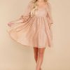 Clothing Red Dress Mini Dresses | Gracefully Gilded Tan And Dress Gold