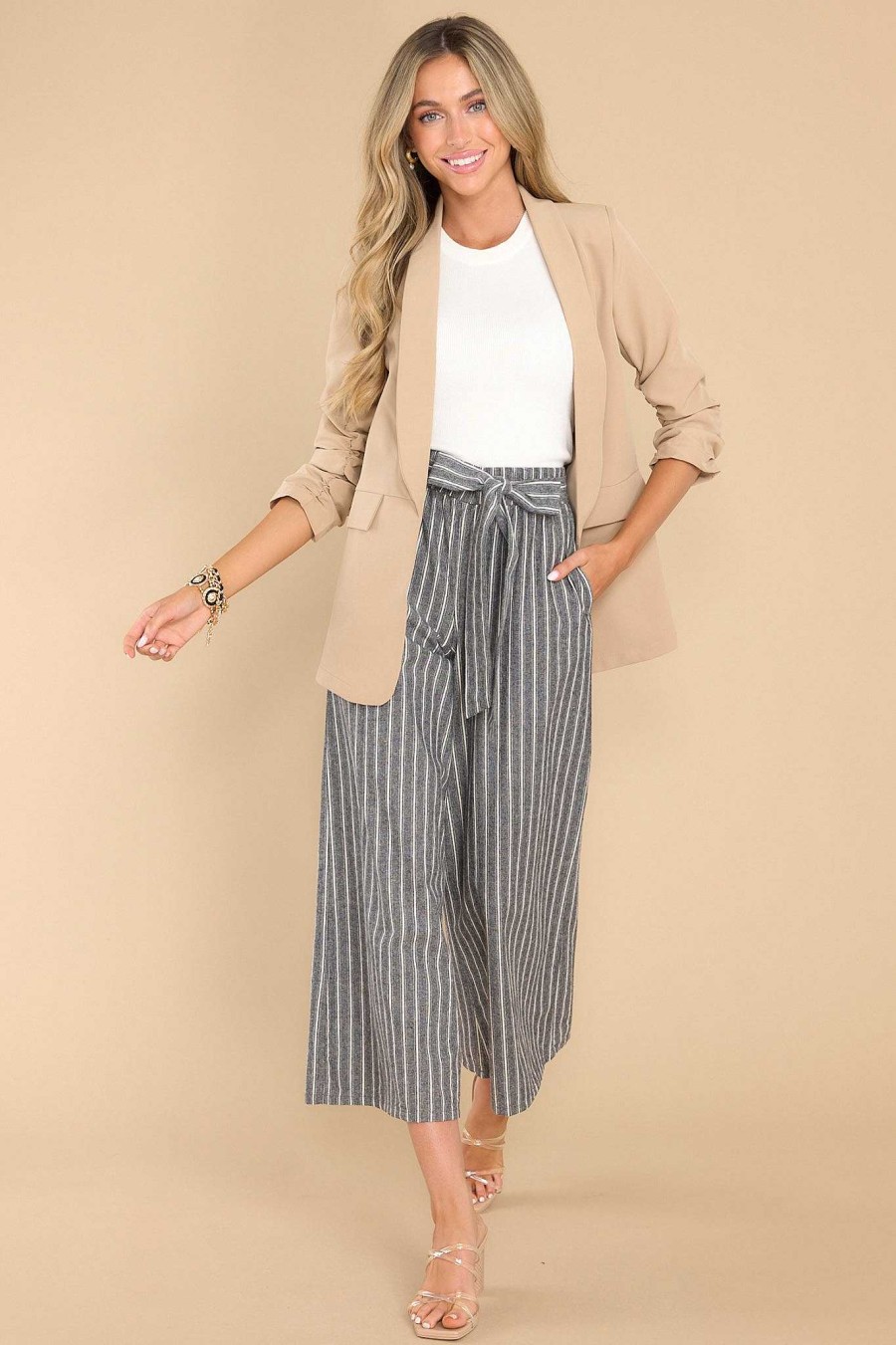 Clothing Red Dress Pants | All I Needed Stripe Pants Charcoal
