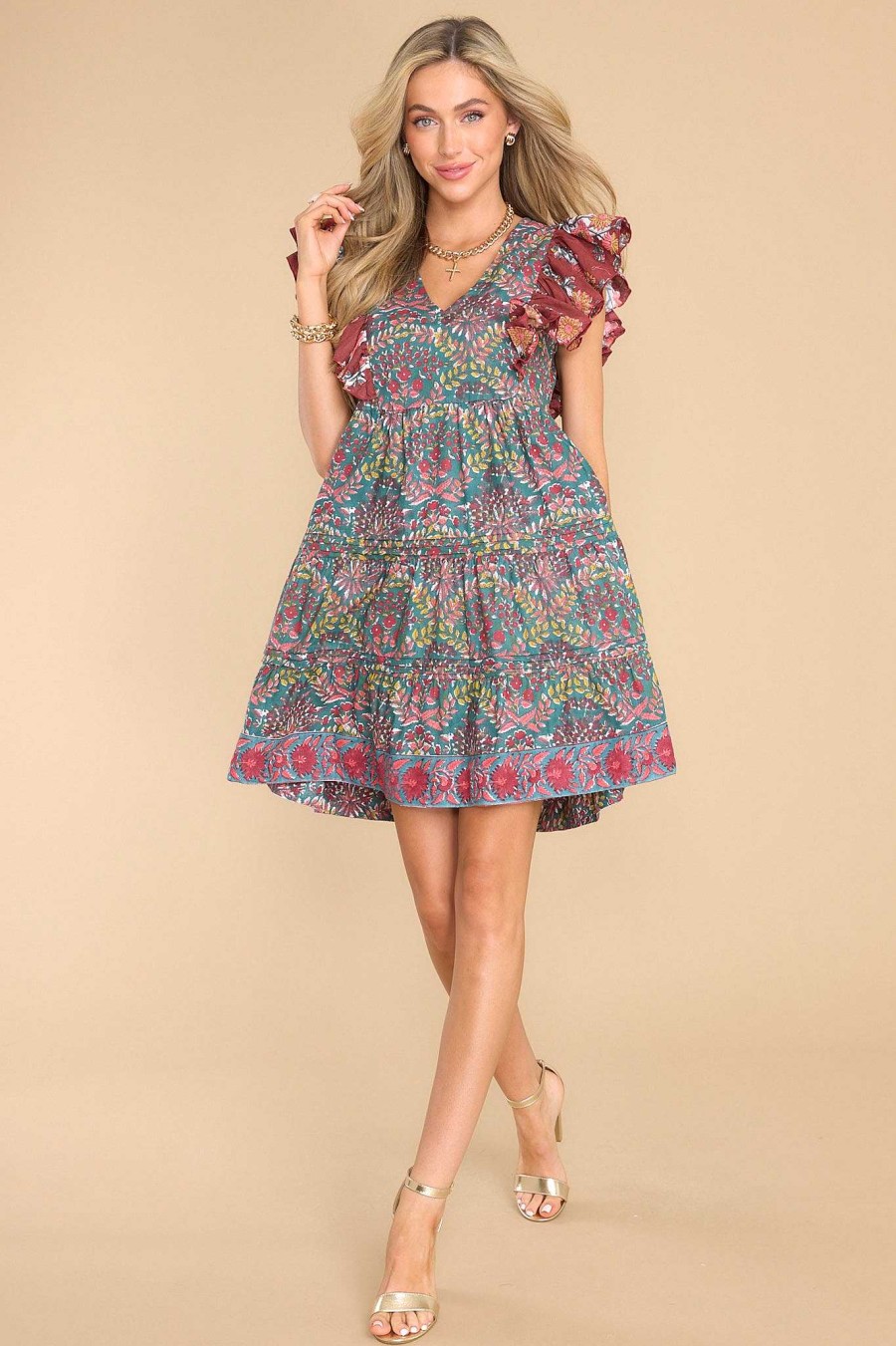 Clothing Victoria Dunn Mini Dresses | Hunter Dress Navy Peony