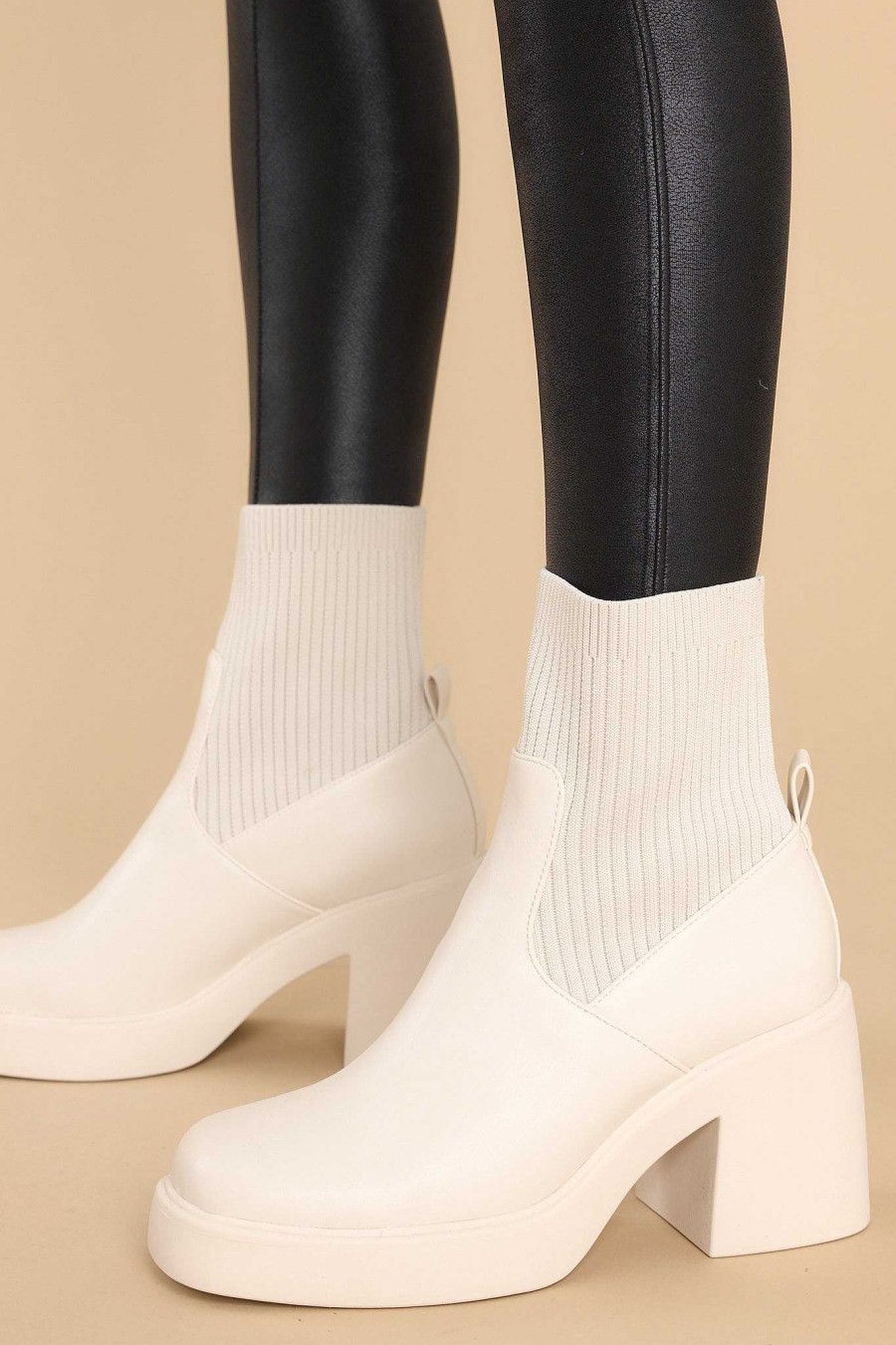 Shoes Red Dress Ankle Booties | March On Ivory Boots White