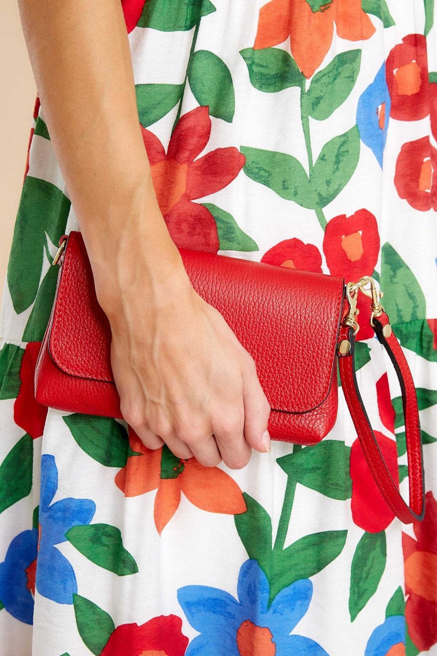 Accessories German Fuentes Clutches & Pouches | Little Lady Leather Bag Red