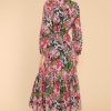 Clothing Olivia James The Label Midi Dresses | Maeve Peony Midi Dress Navy