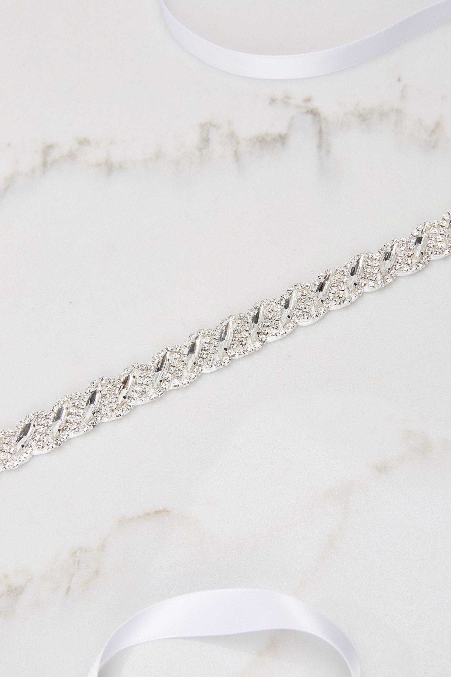 Accessories Red Dress Belts | Beauty From Within Crystal Belt Silver
