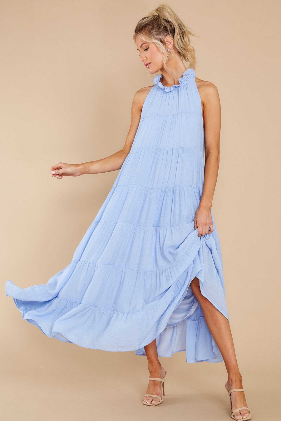 Clothing Red Dress Maxi Dresses | Take Me Dancing Maxi Dress Pale Blue