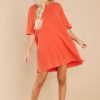 Clothing Z Supply Mini Dresses | Delta Slub T-Shirt Dress Chili