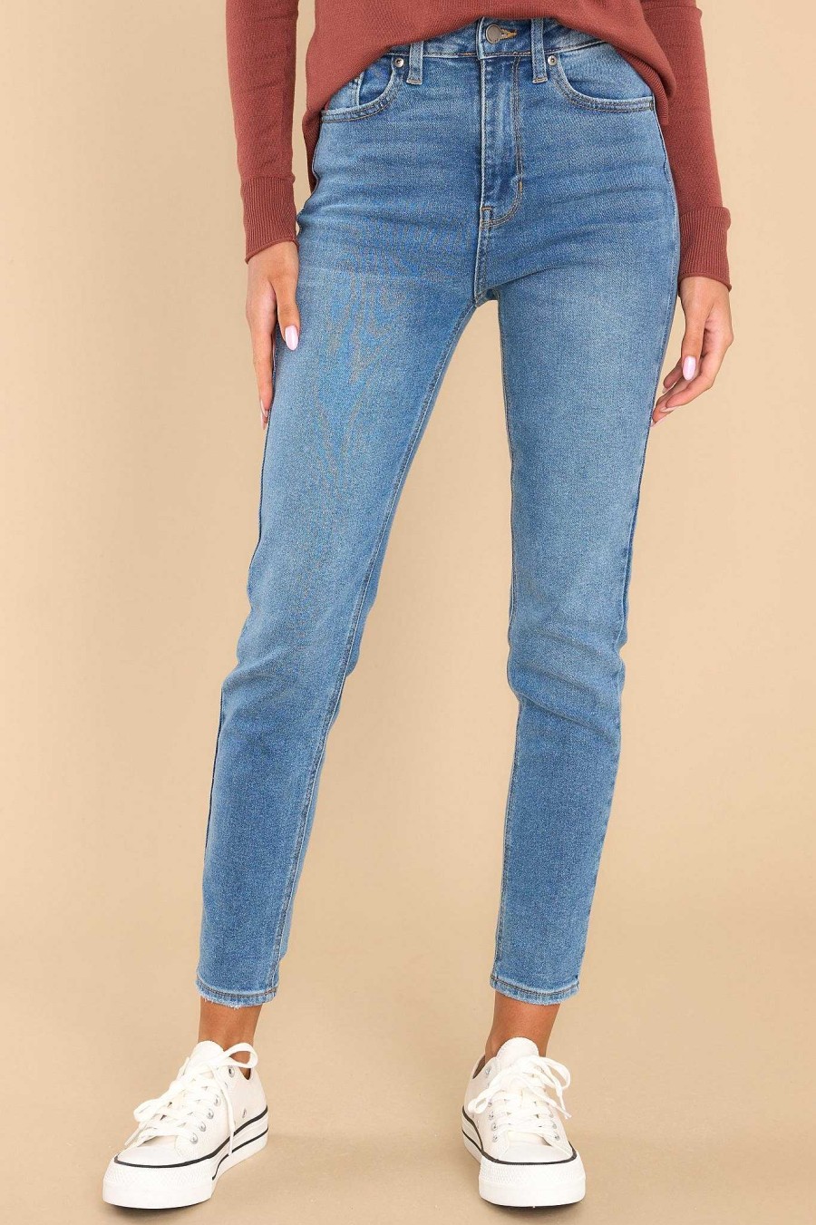 Clothing Just Black Clean Denim | Common Ground Medium Wash Skinny Jeans Blue