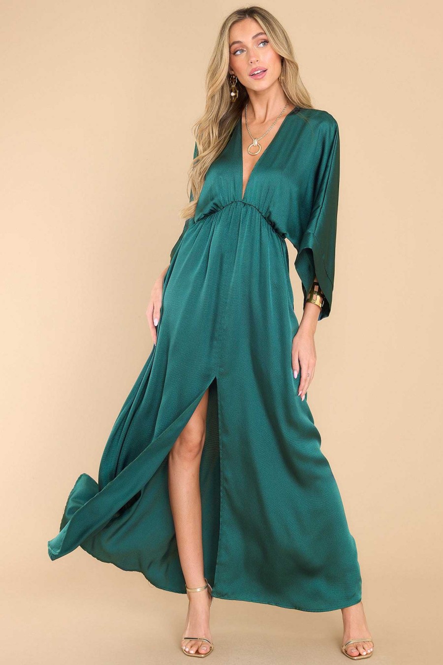 Clothing Red Dress Maxi Dresses | Glowing Reveal Maxi Dress Emerald Green