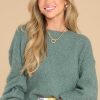 Clothing Red Dress Sweaters | From Time To Time Sweater Forest Green