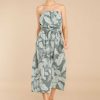 Clothing Red Dress Jumpsuits | Always Free Olive Tropical Print Jumpsuit Green