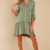 Clothing Aura Mini Dresses | Stick By You Dress Olive