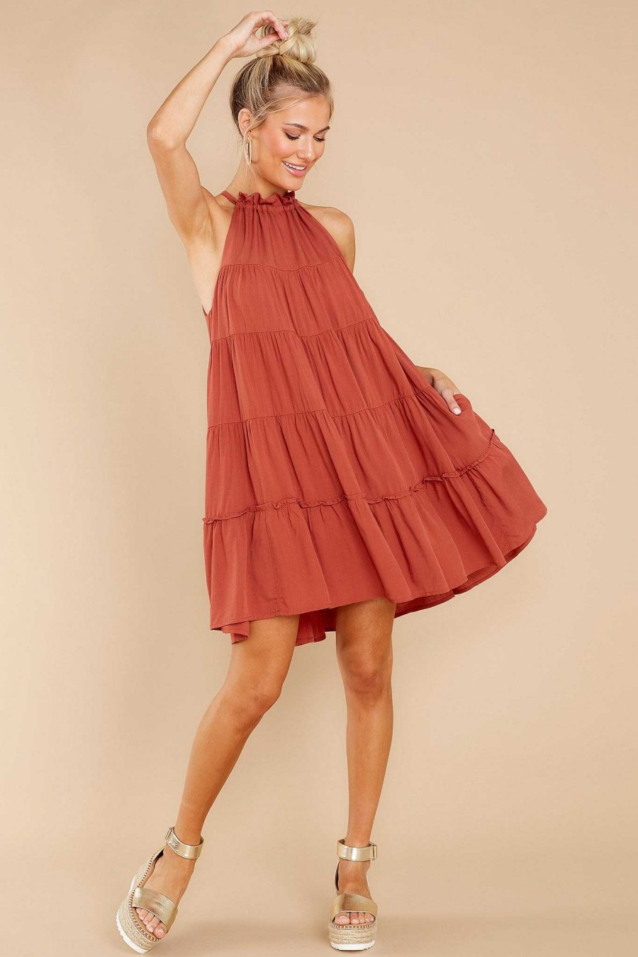 Clothing Red Dress Mini Dresses | Worth It Dress Rust