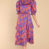 Clothing Alden Adair Midi Dresses | Sawyer Dress Cobalt Tea Garden