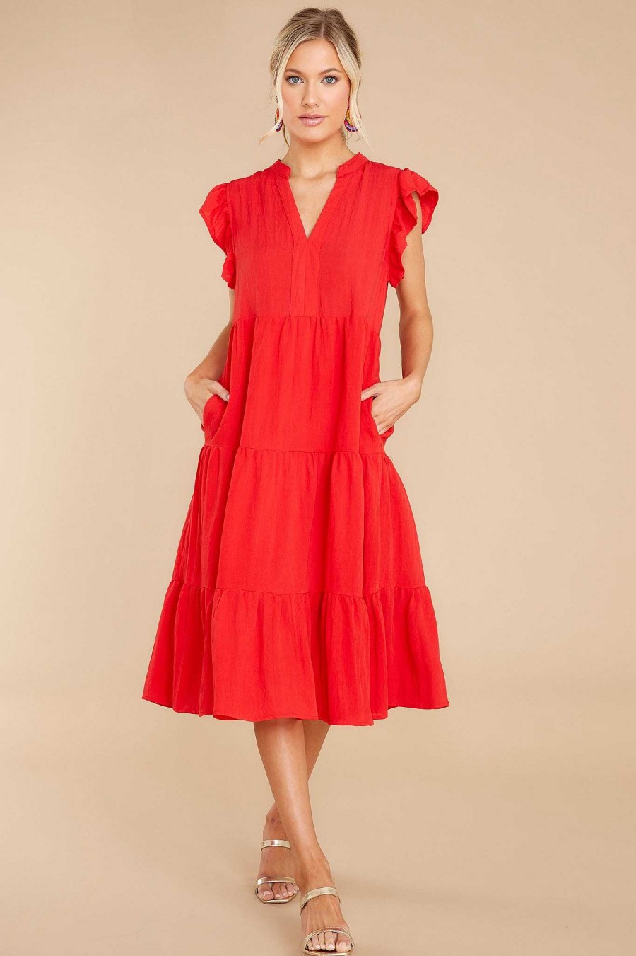 Clothing Aura Midi Dresses | Meaningful Ways Midi Dress Red