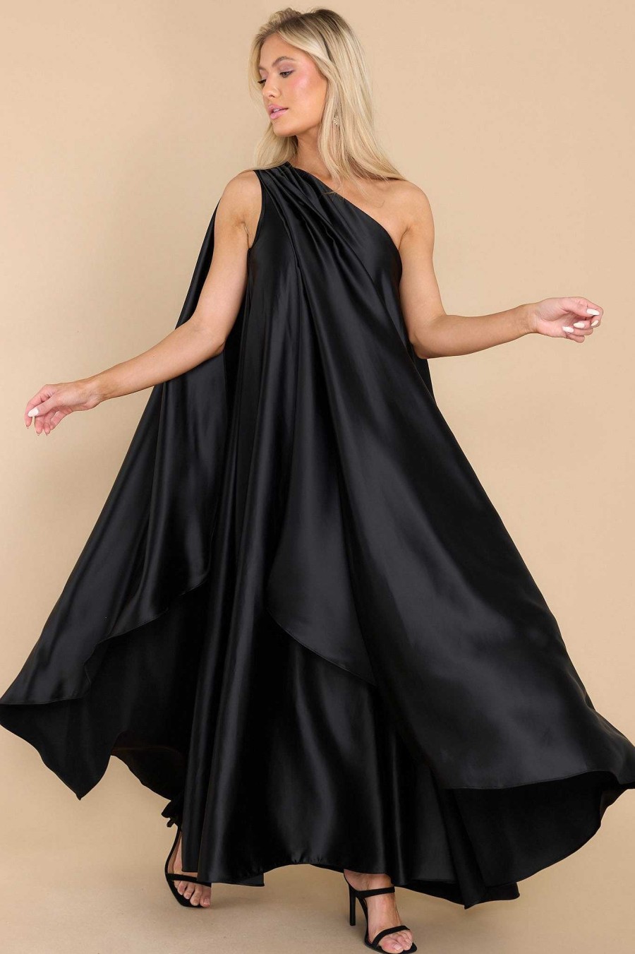 Clothing Red Dress Maxi Dresses | Glamorous Statement Maxi Dress Black